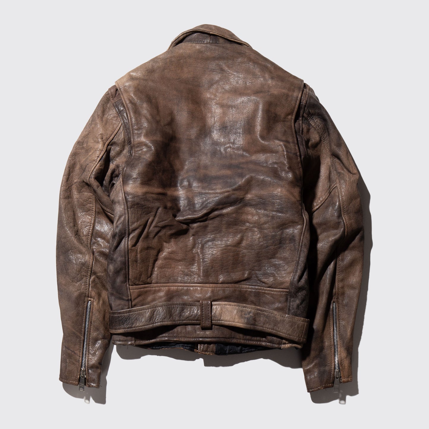 vintage faded leather riders jacket