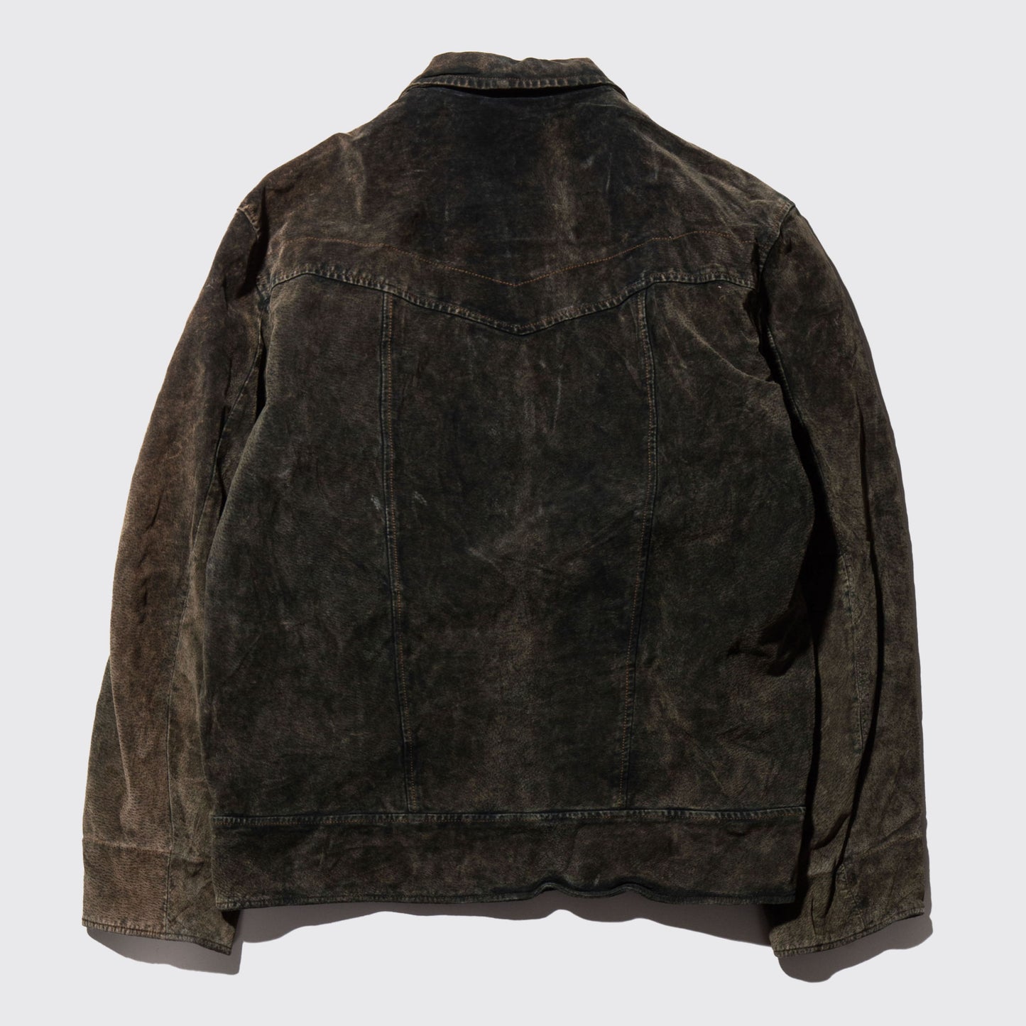 vintage faded suede leather jacket