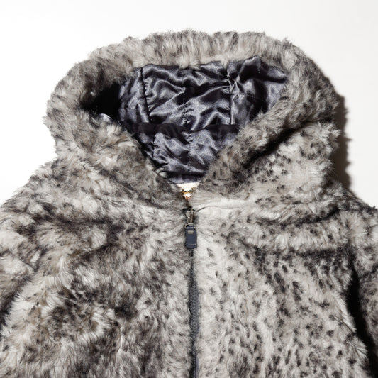 vintage ablanche hooded faux fur jacket