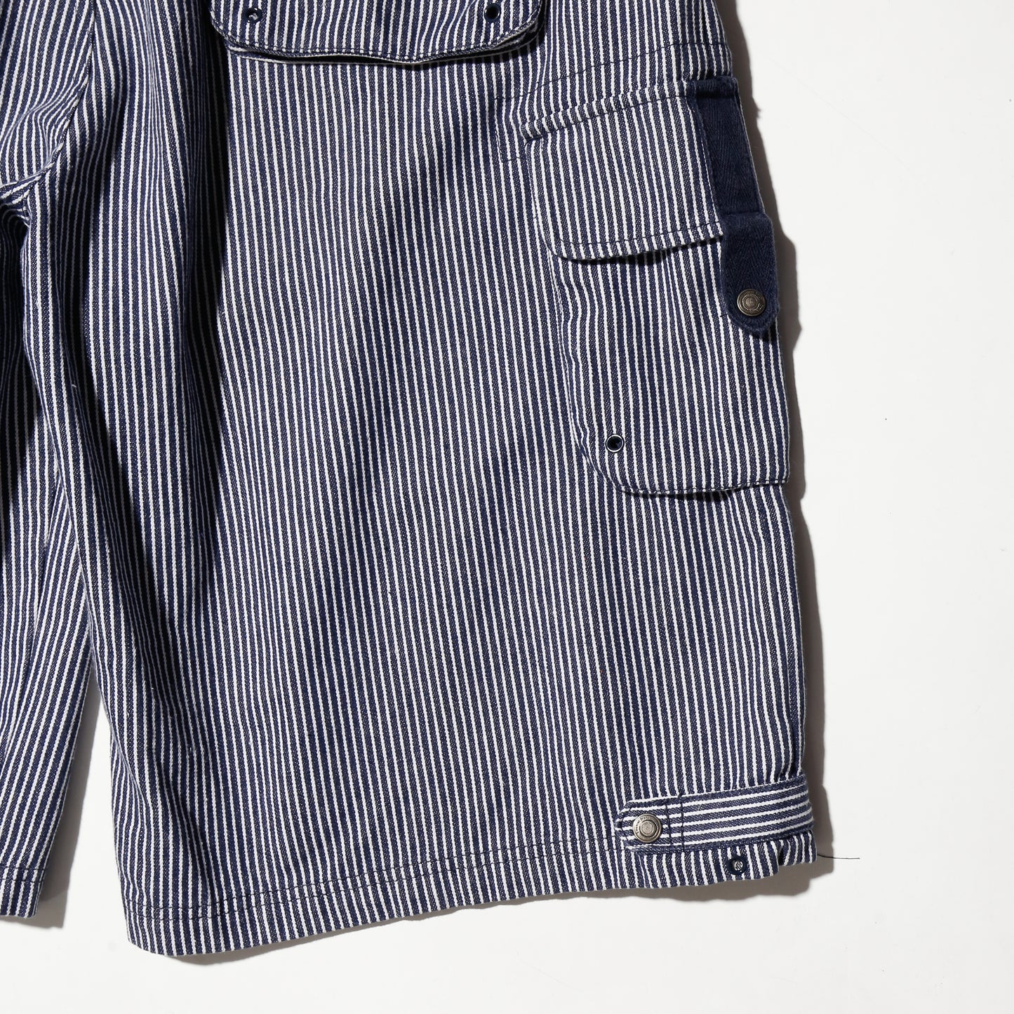 vintage knockout hickory stripe cargo shorts