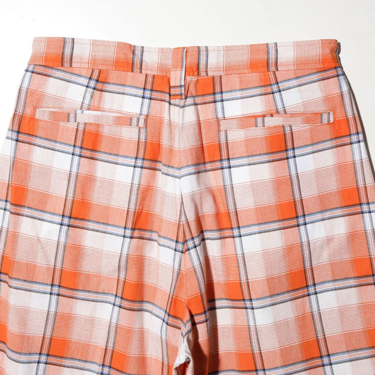 vintage check cotton wide shorts