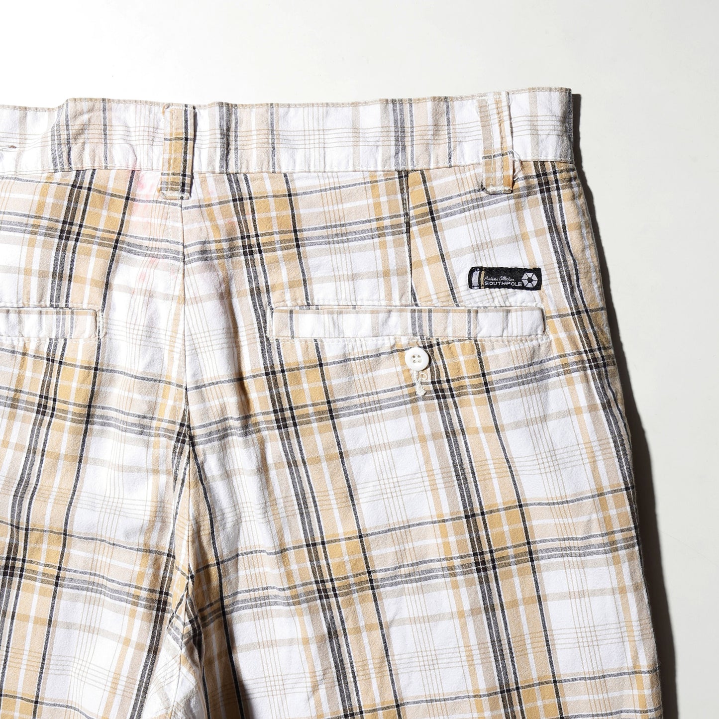 vintage south pole check wide shorts