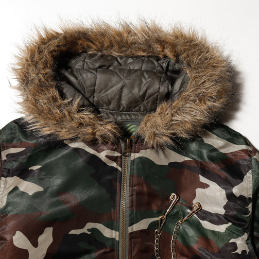 vintage chain fur bomber jacket