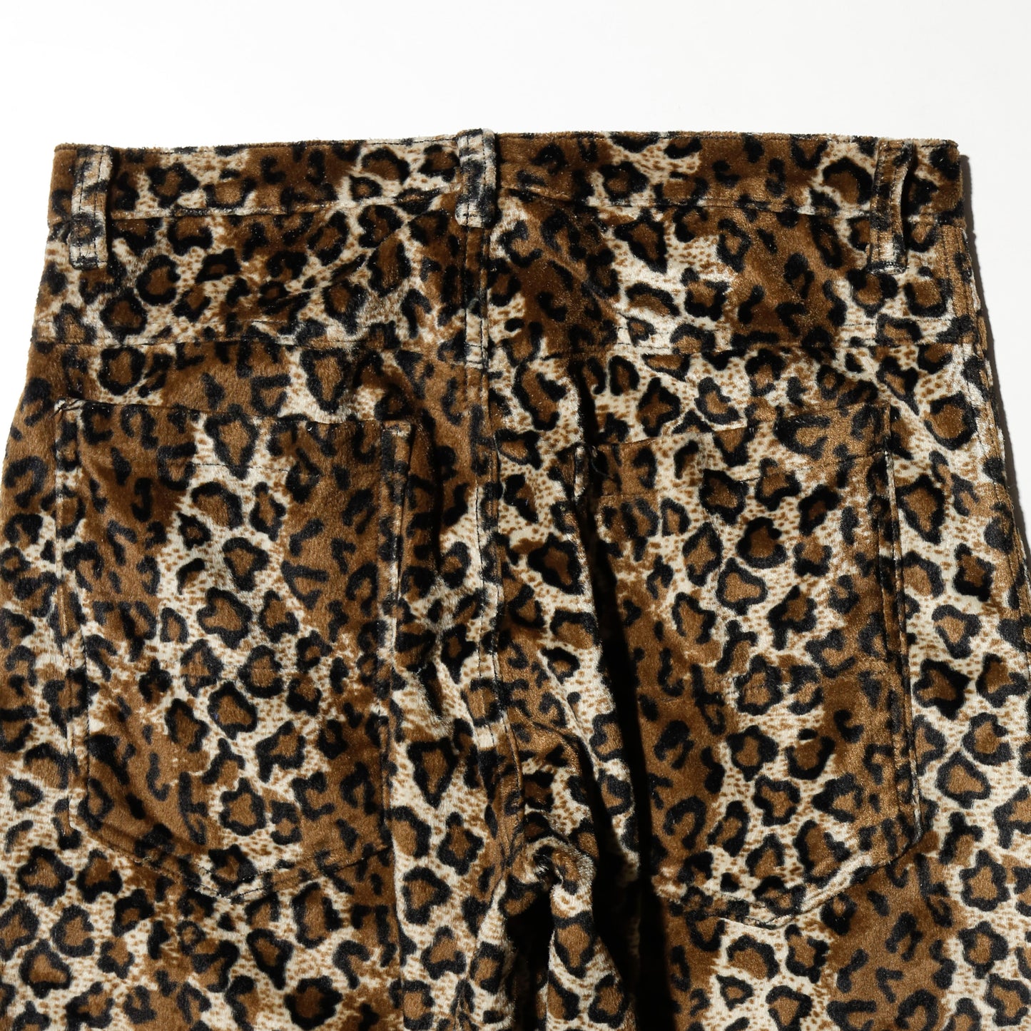 vintage leopard velvet wide trousers