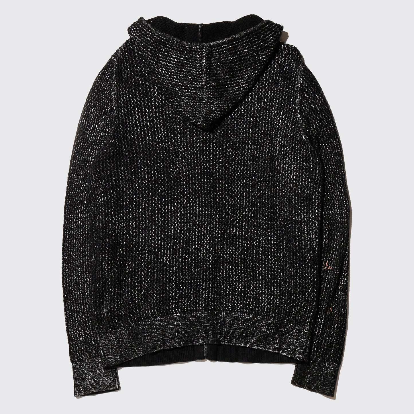 vintage coating low gauge knit hoodie