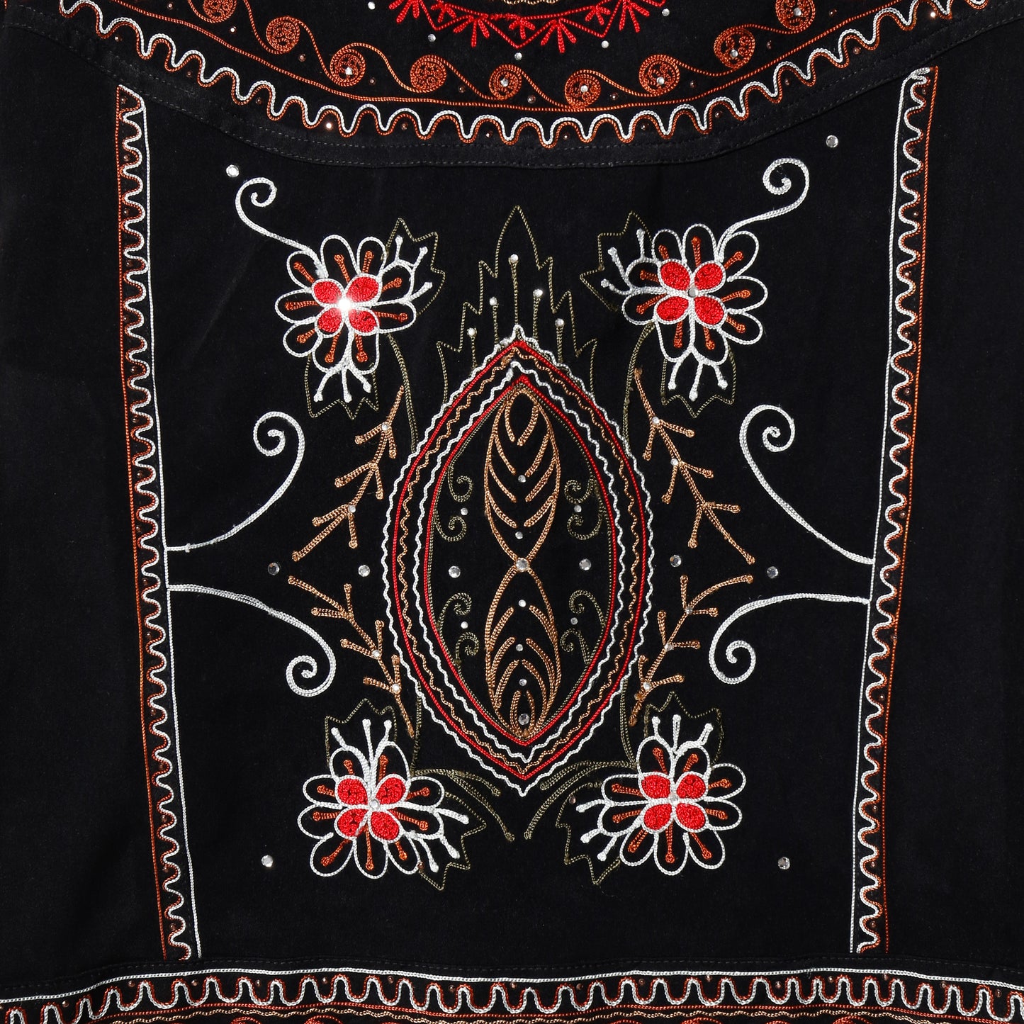 vintage broderied craft trucker jacket