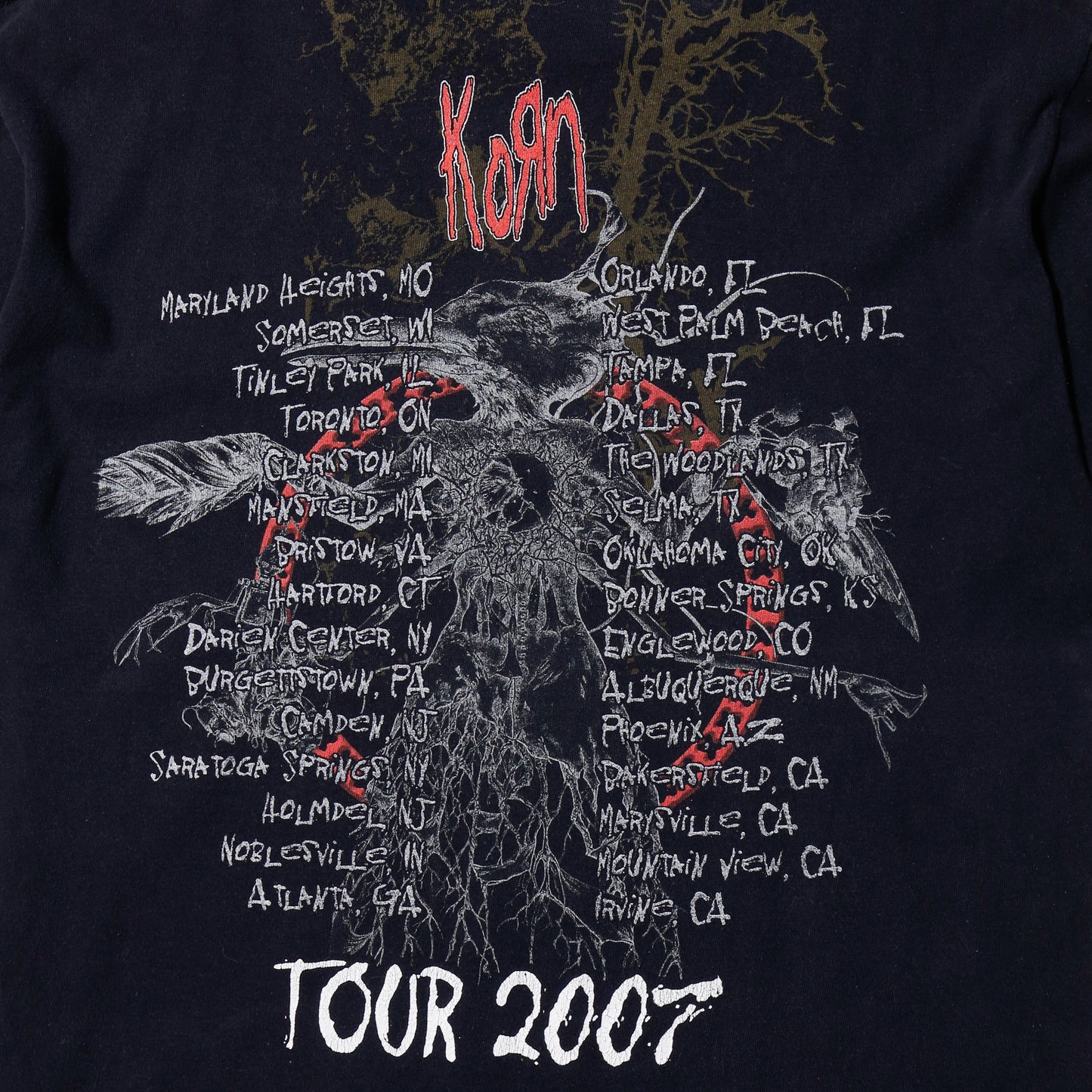 vintage 2007's korn untitled tour t-shirt