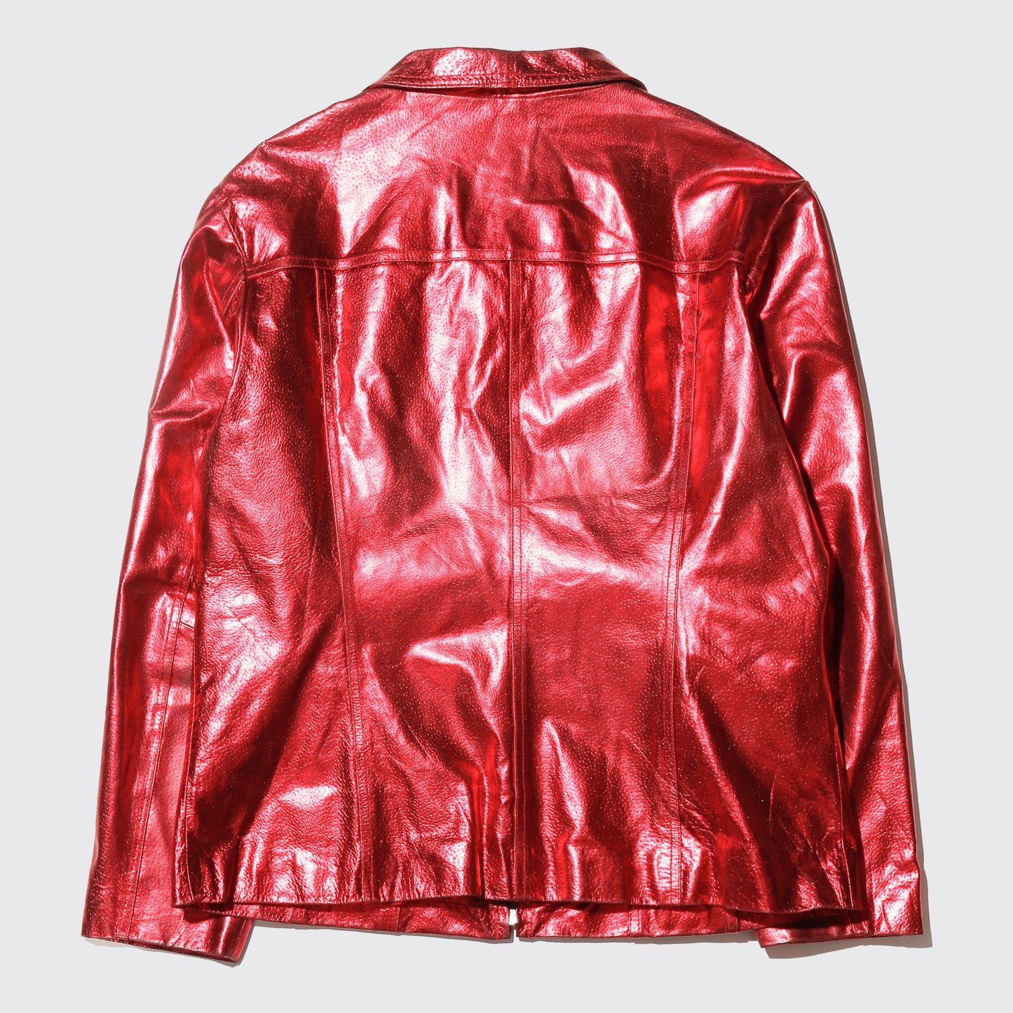 vintage maxima cherry metalic leather jacket