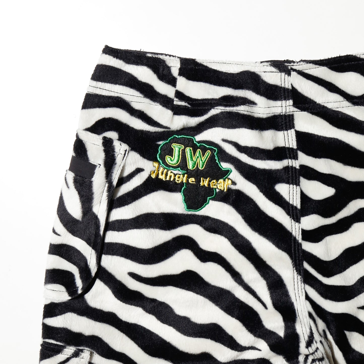 vintage jungle wear faux fur zebra shorts
