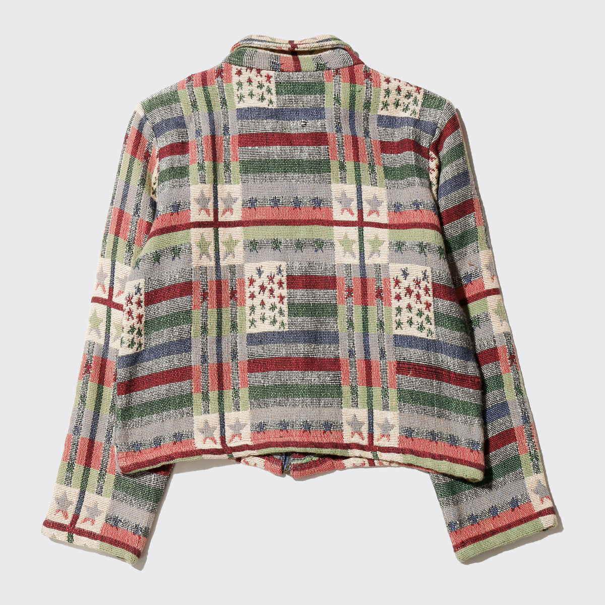 vintage cropped star tapestry jacket