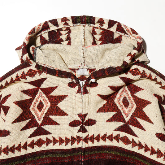 vintage native blanket hooded jacket
