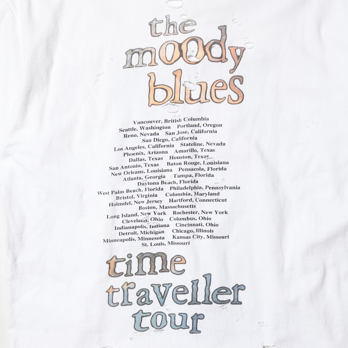 vintage 1995's The moody blues "Time ravelers tour" broken t-shirt