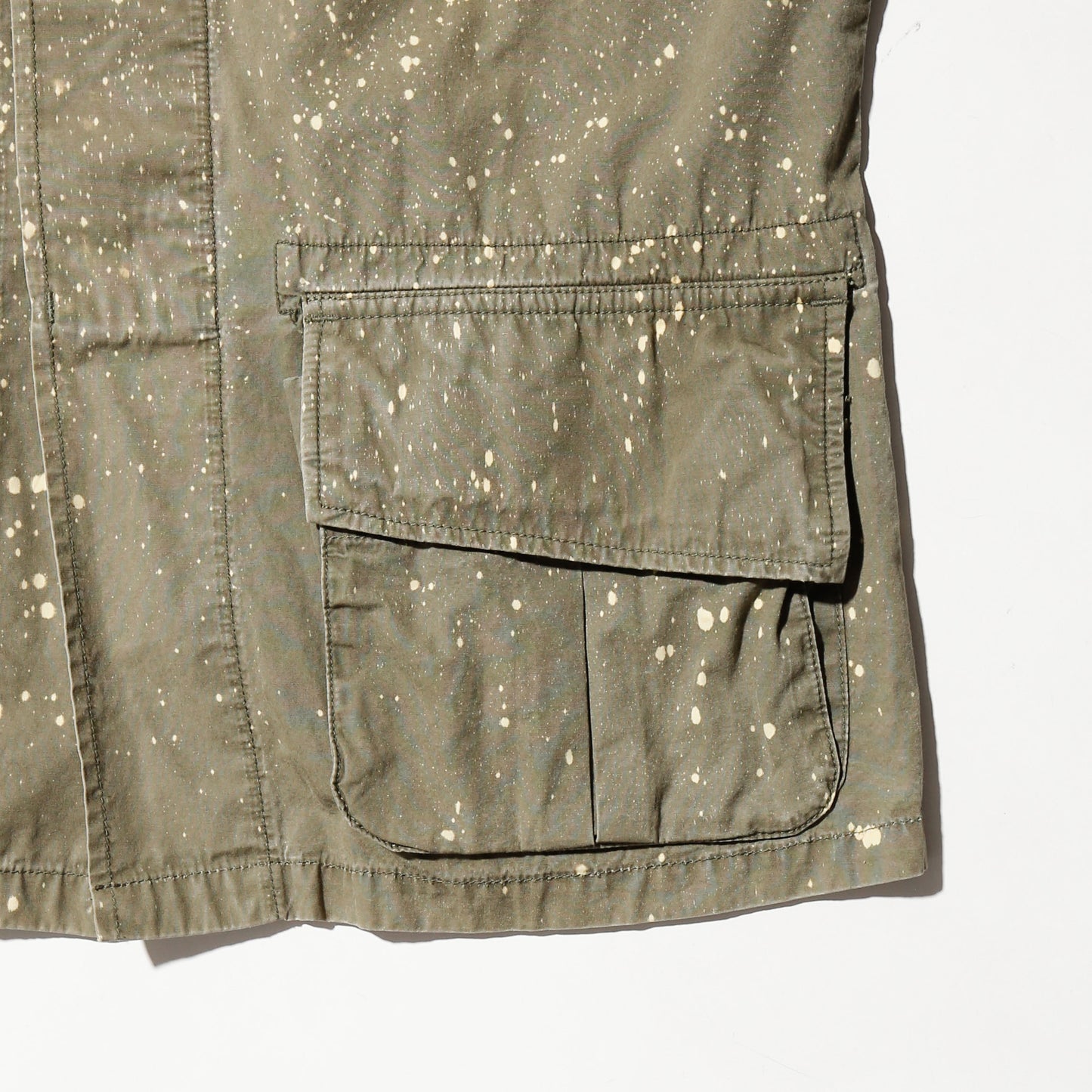 ss11' sasquatchfabrix zenanarchy splatter military vest, back: broderied dragon