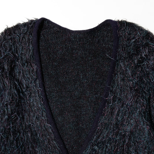 vintage lame monster mohair cardigan
