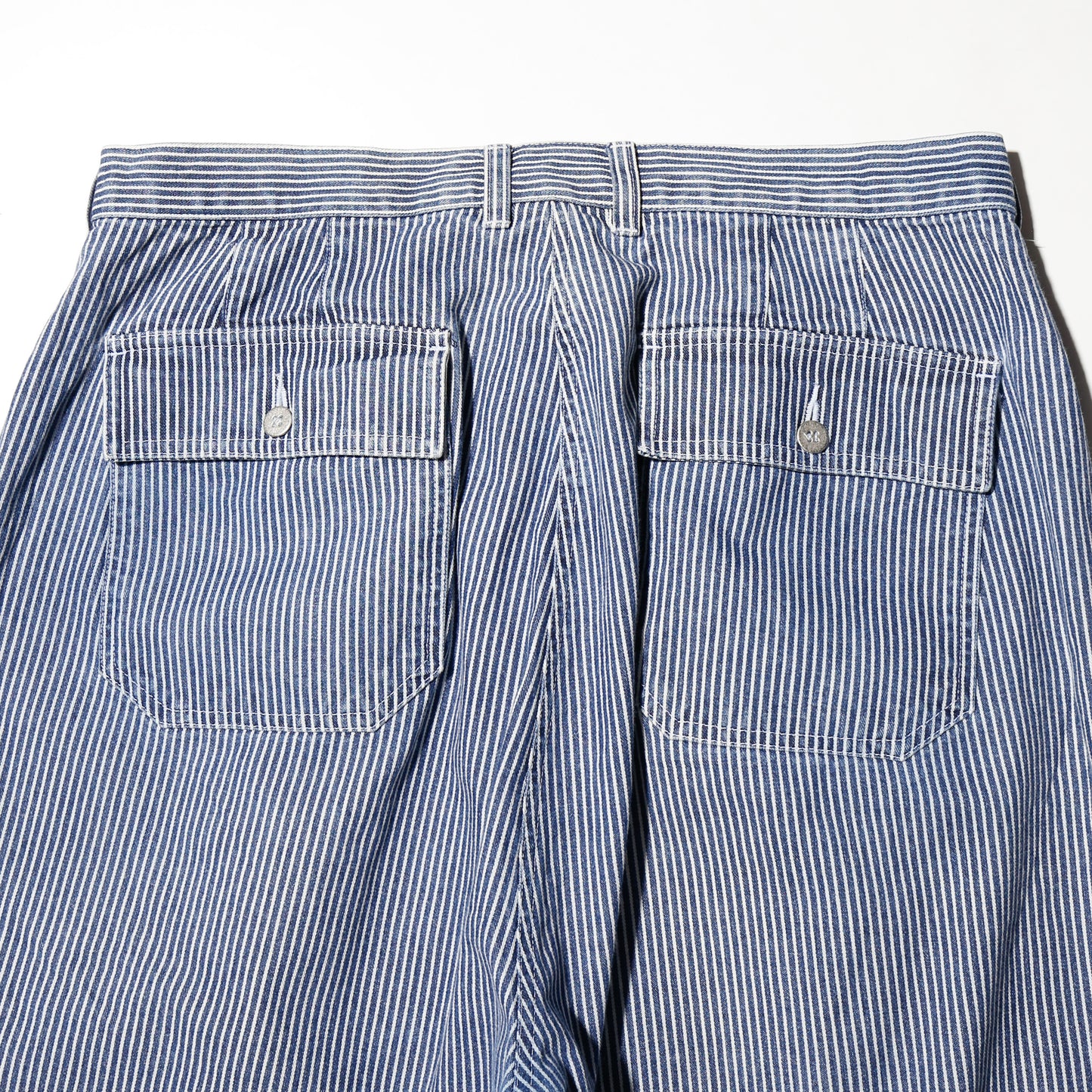 vintage hickory stripe tuck cropped trousers