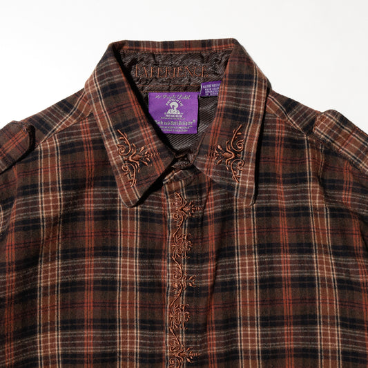 vintage Hendrix brand broderie check shirt
