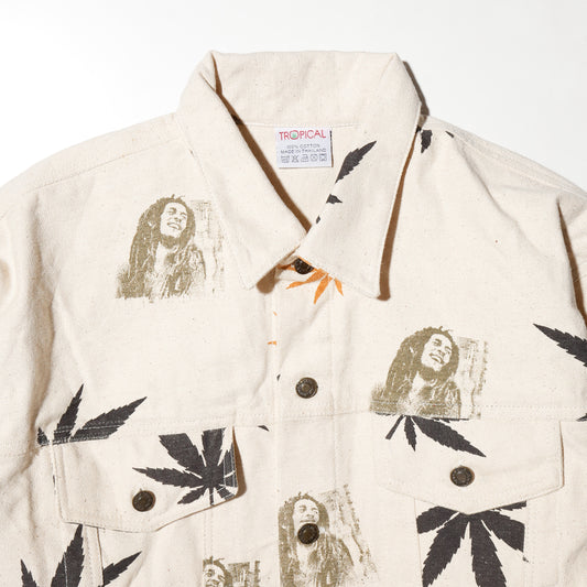 vintage Bob Marley cannabis trucker jacket