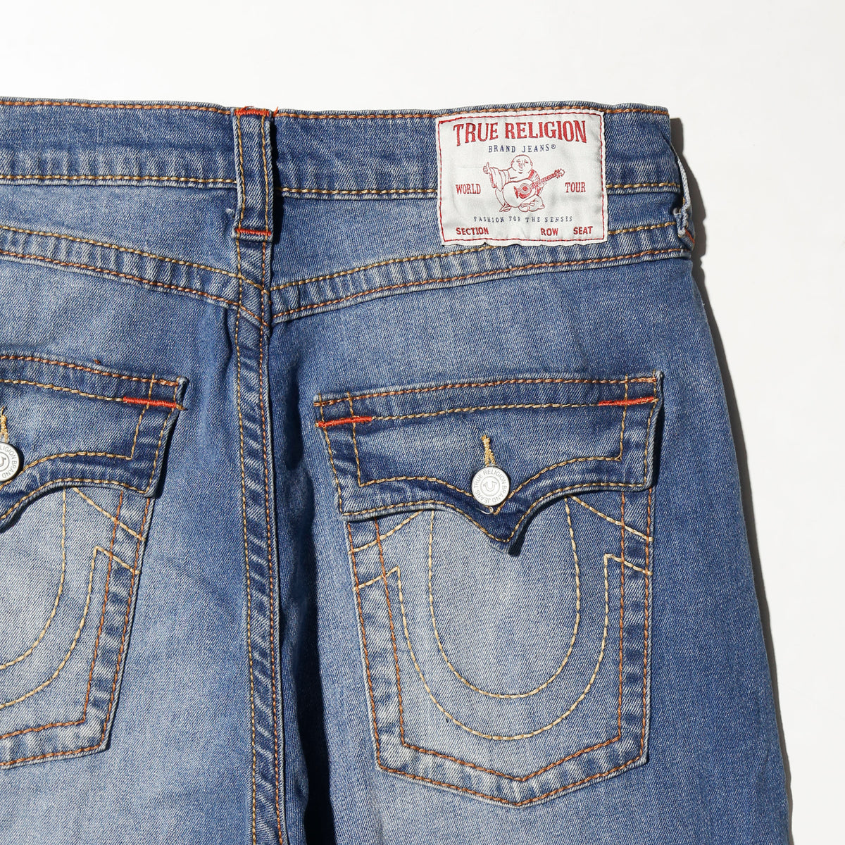 true religion faded wide leg jeans