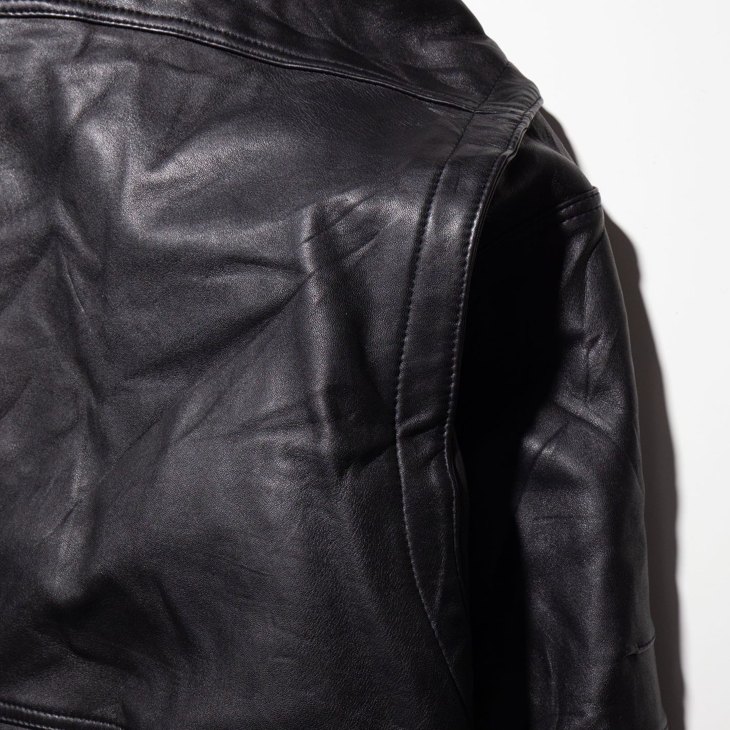 vintage stand collar aviator leather jacket