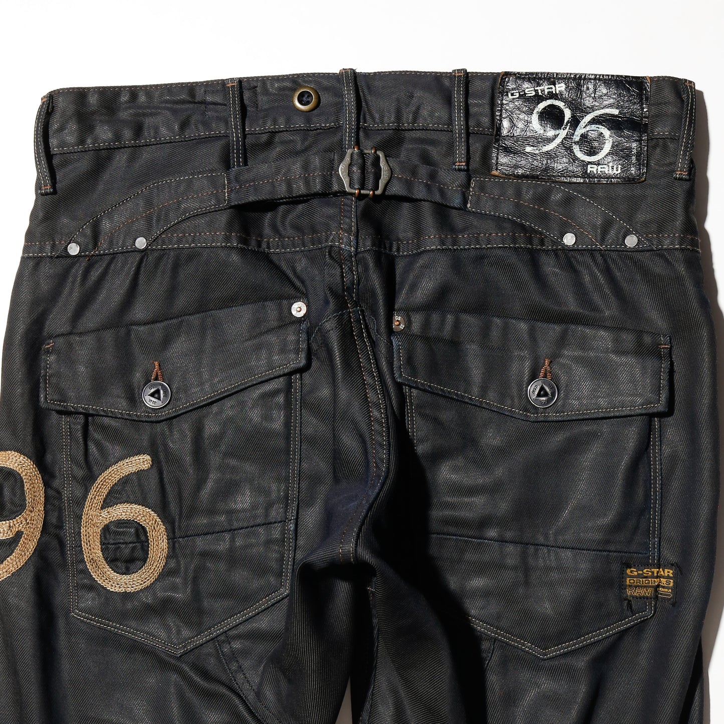 vintage 00's g-star raw waxed motorcycle jeans