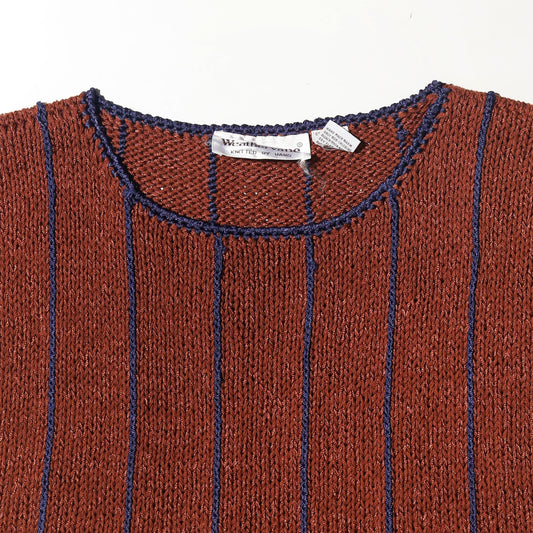 vintage stripe hand knit vest