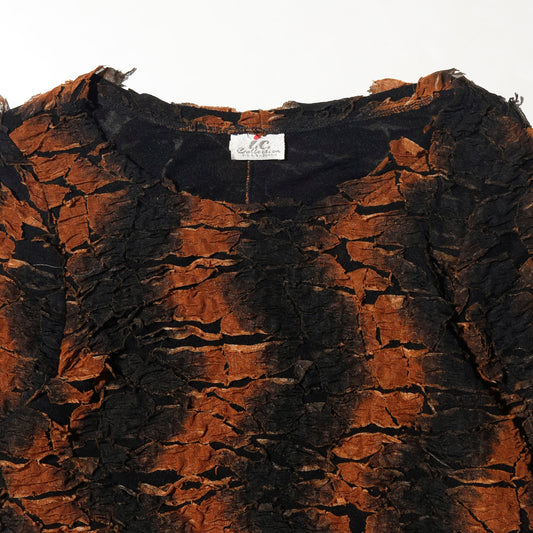 vintage asymmetry distressed cut sew