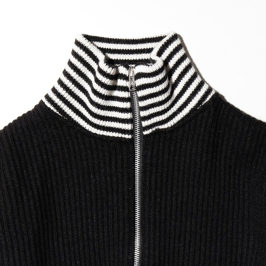 vintage euro cropped rib knit jacket