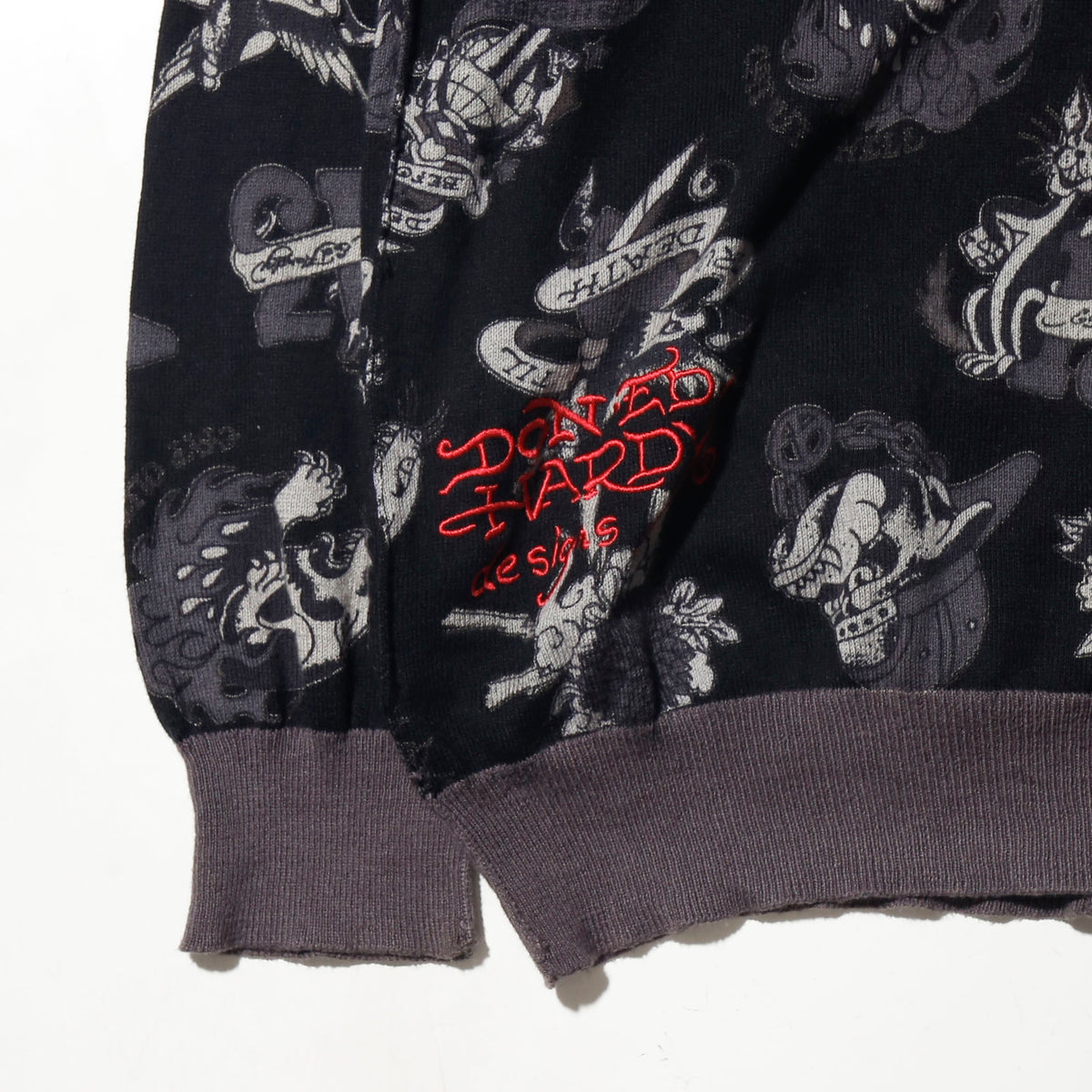 vintage ed hardy tatoo all over print hoodie
