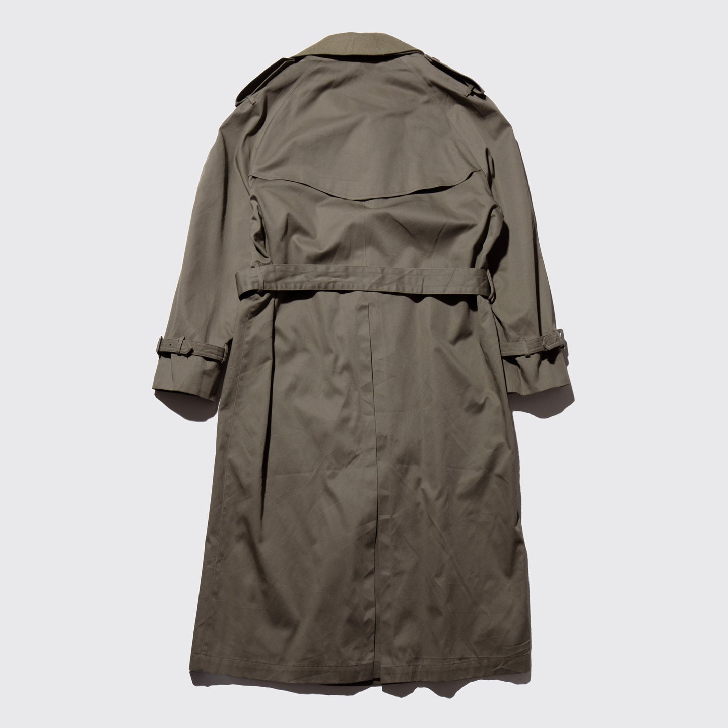 vintage detachable collar long trench coat