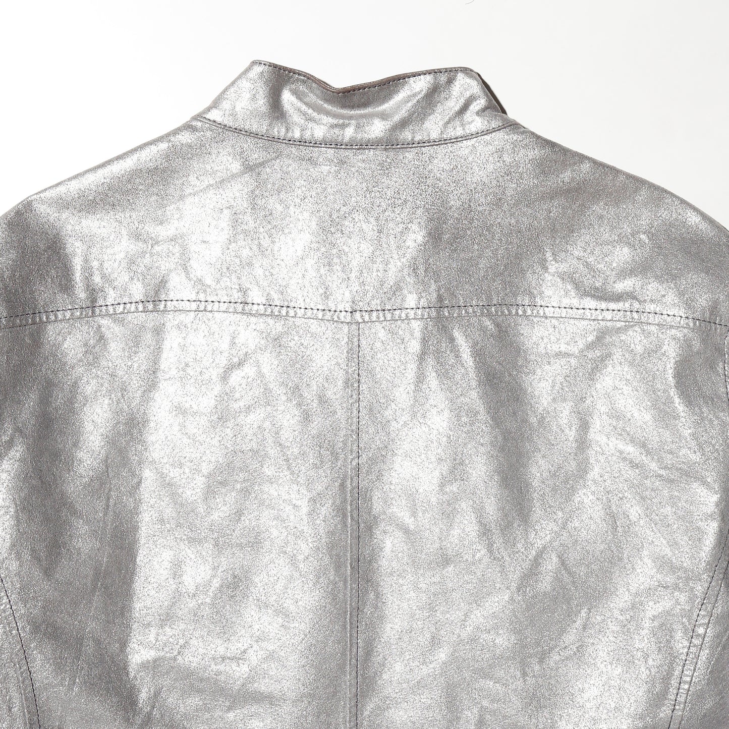 vintage sliver single leather jacket