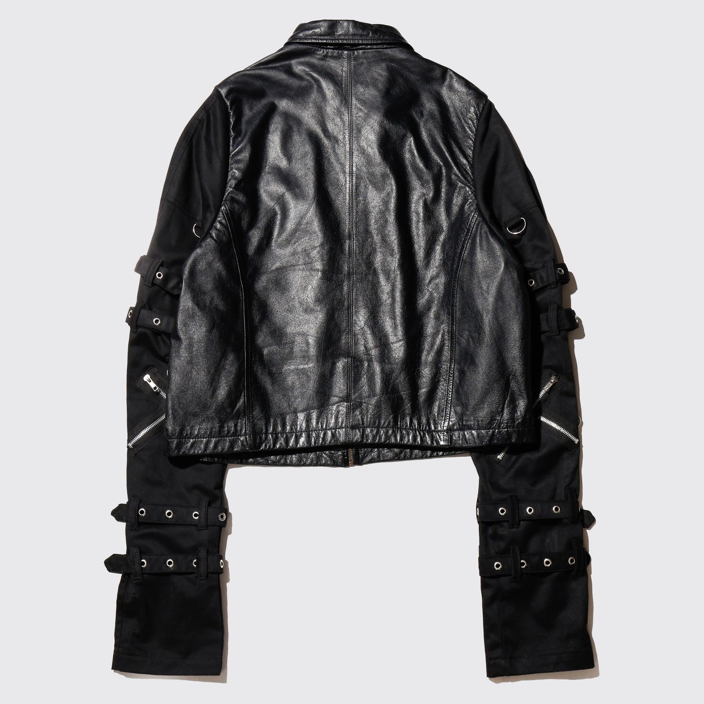 vintage bondage sleeve leather jacket