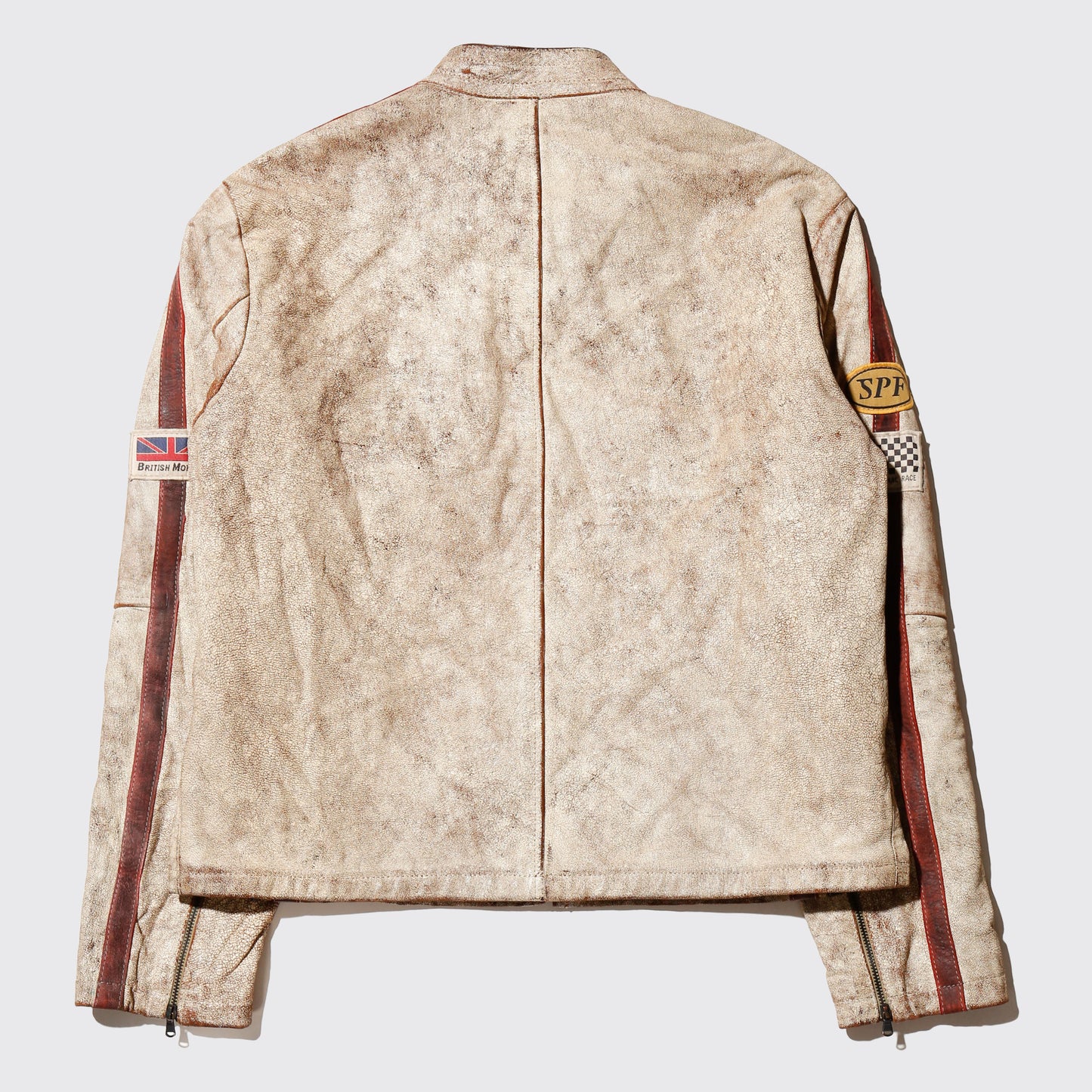 vintage UK faded motorcycle leather jacket