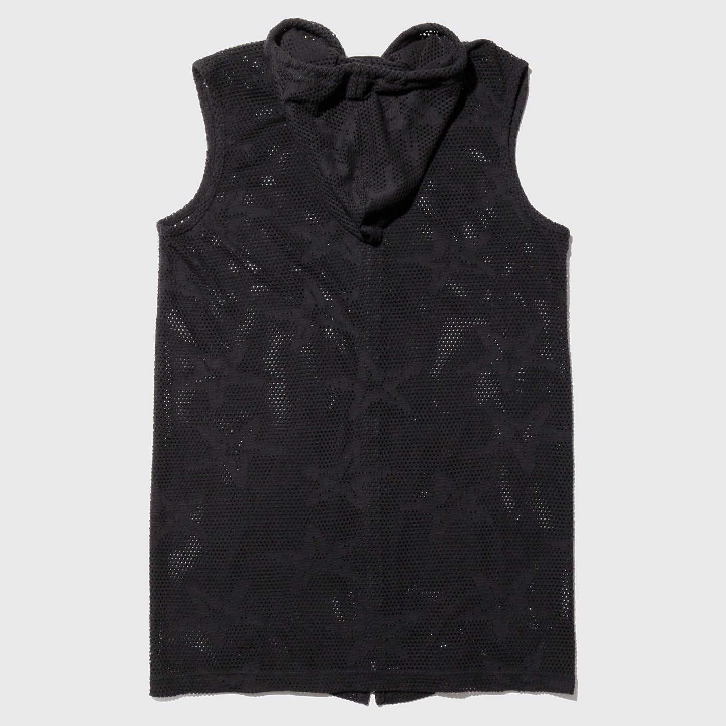 vintage mesh long hoodie