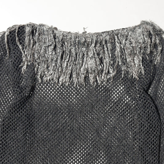 vintage fringe shinny fish net cut sew