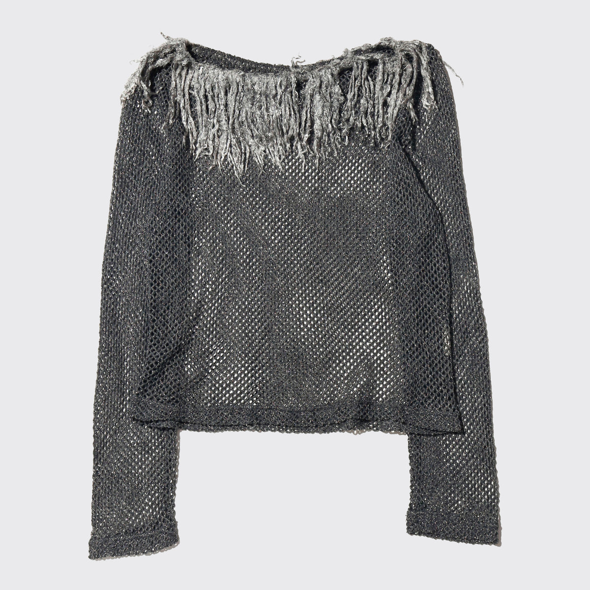 vintage fringe shinny fish net cut sew
