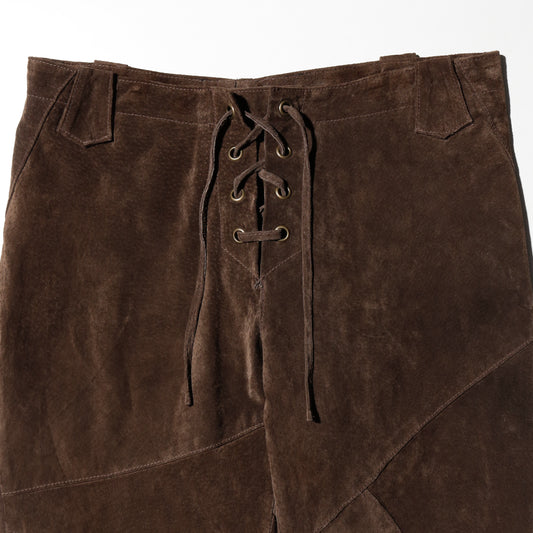 vintage fringe leather flare trousers