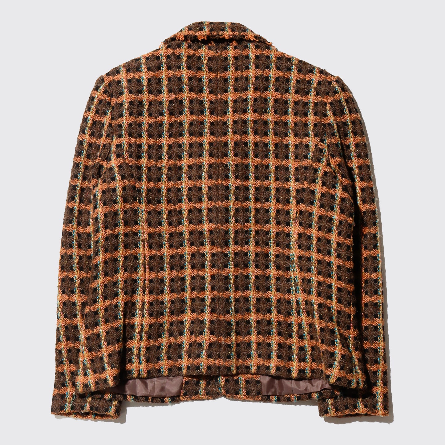 vintage check tweed 2b jacket