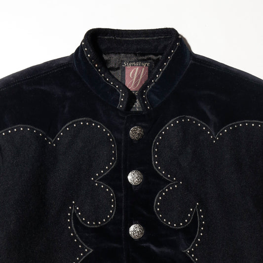 vintage scalloped studs western jacket