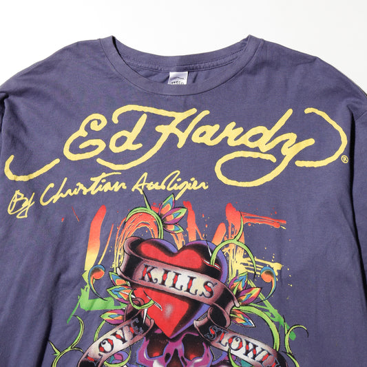 vintage ed hardy love kill slowly layered sleeve l/s