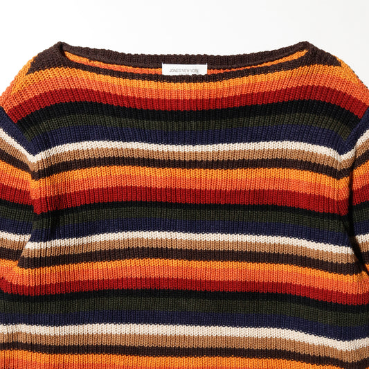 vintage multi border rib sweater