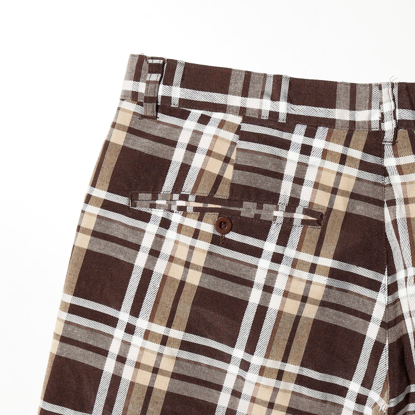 vintage check wide shorts