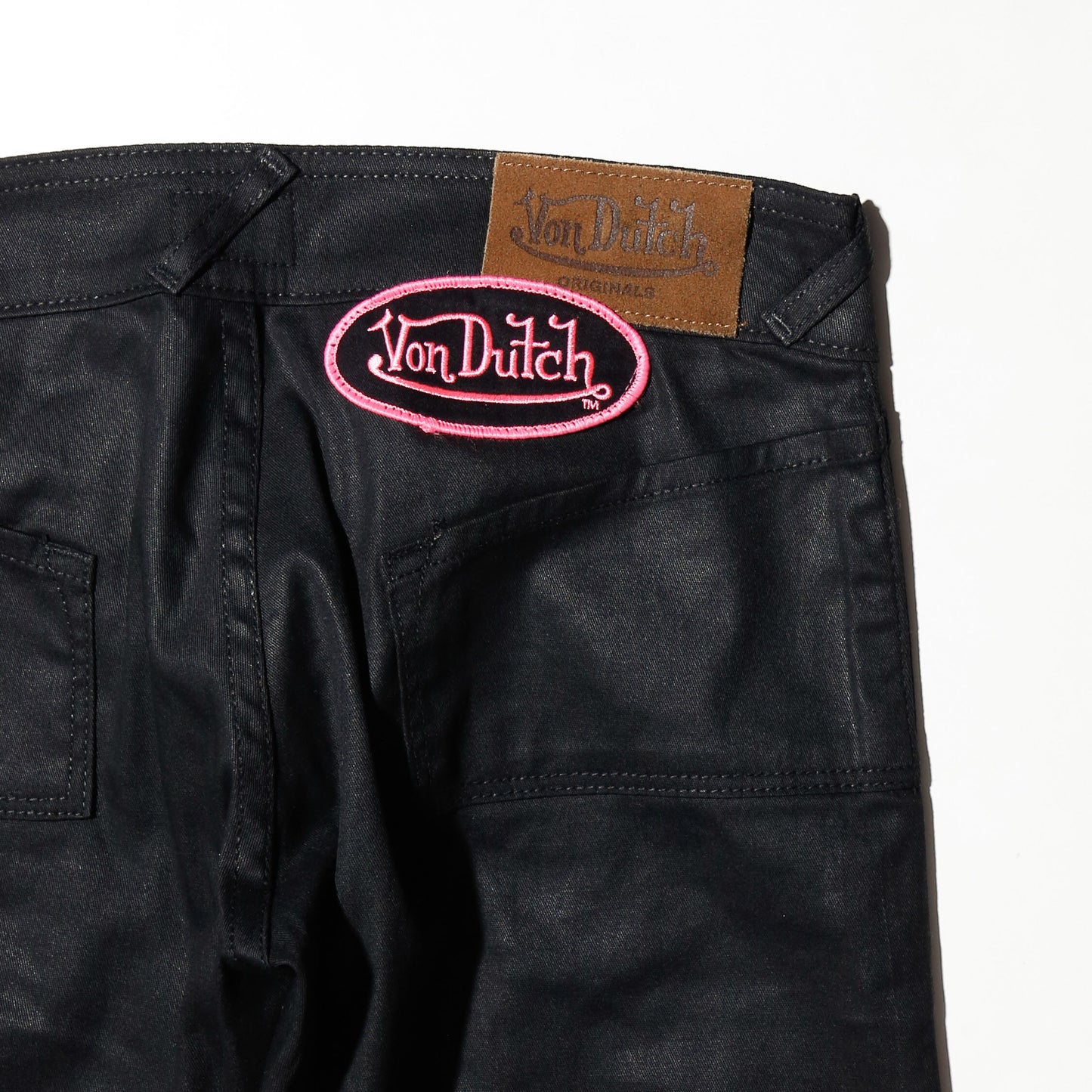 vintage 00's von dutch low rise luster flare trousers