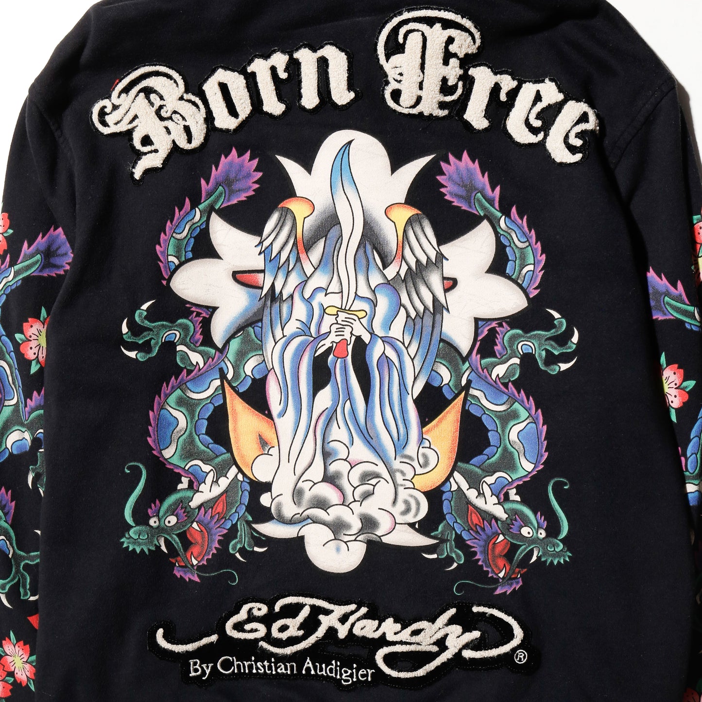 vintage ed hardy tatoo reversible hoodie