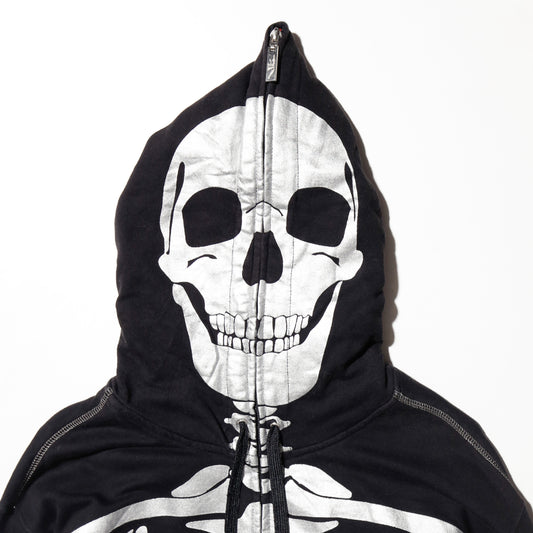 vintage 00's pepe jeans skelton mask hoodie, with chaos liner
