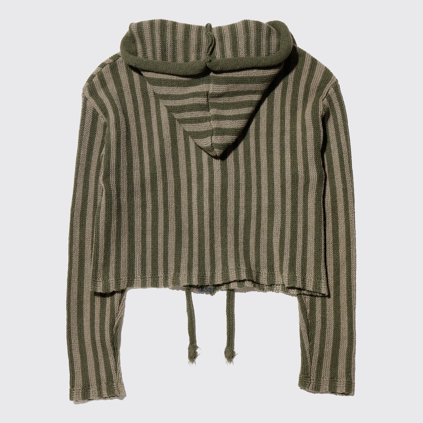 vintage cropped border knit hoodie