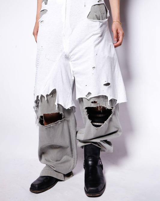 *one-off broken layered trousers