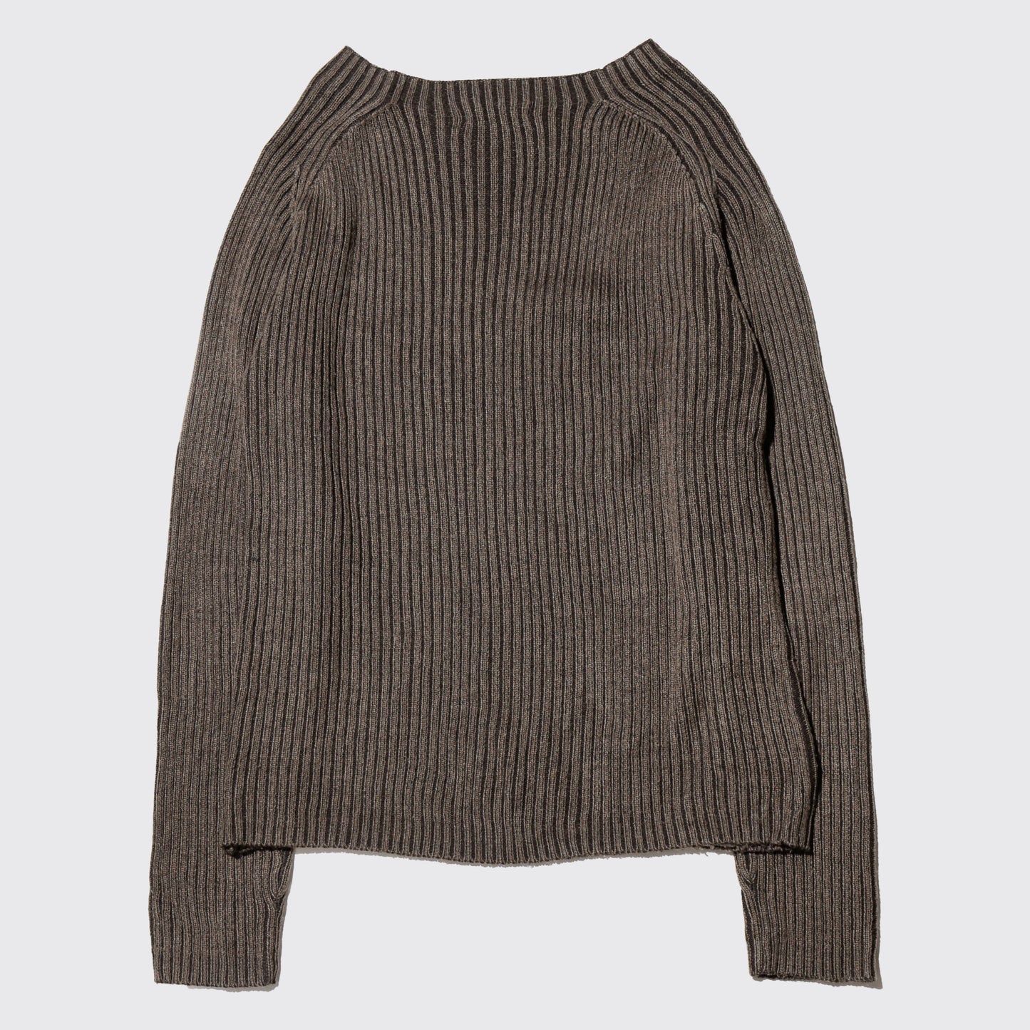 vintage slanting button rib sweater