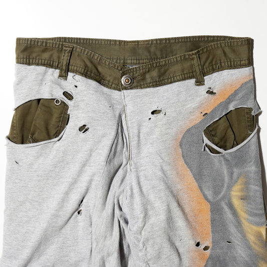 *one-off broken layered trousers