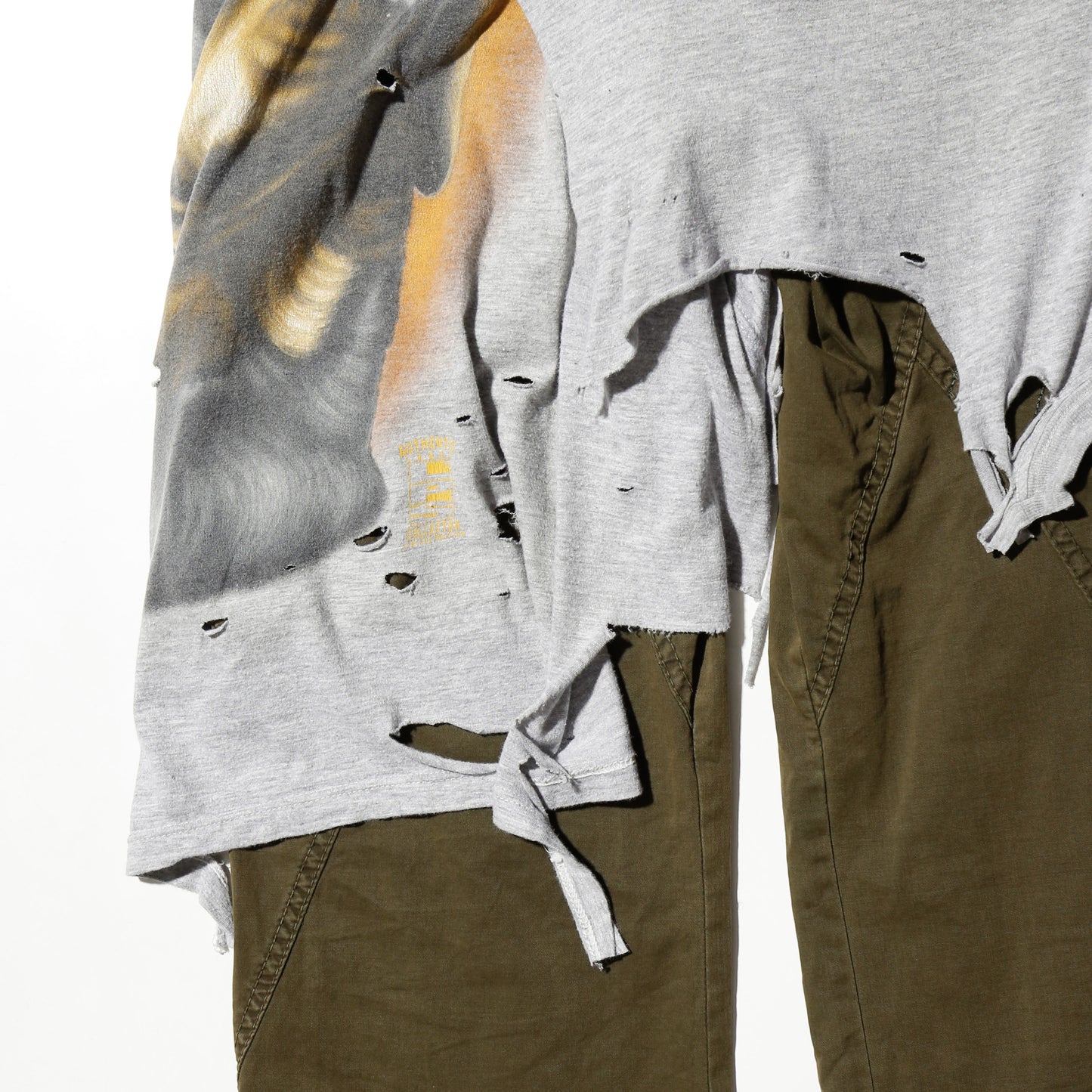 *one-off broken layered trousers