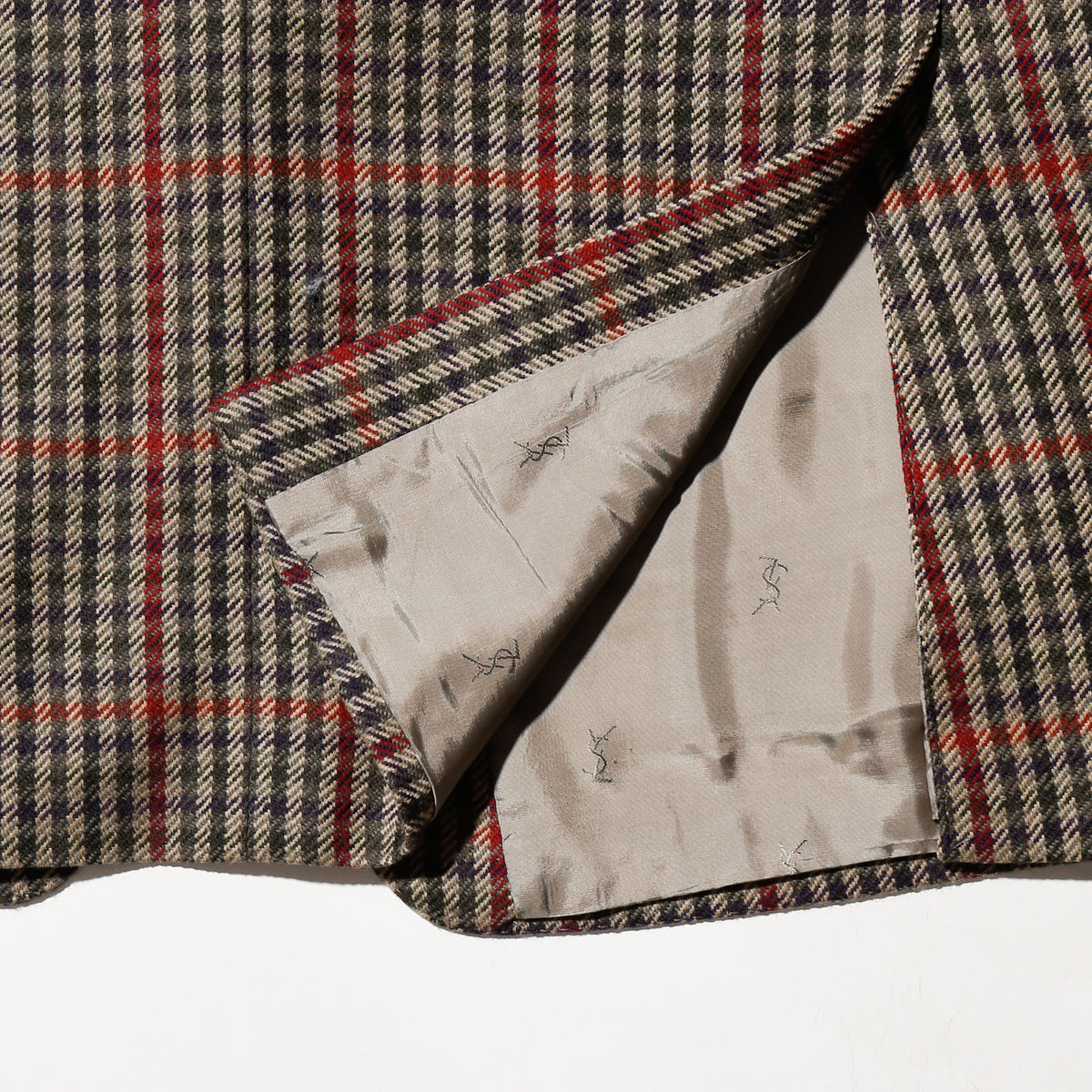 vintage 80's Yves Saint Laurent check single tailored jacket